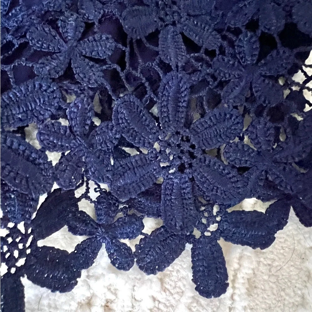 Women’s Blue Pull on Shorts size M Sexy Lace Scalloped Y2k Flirty Feminine Short